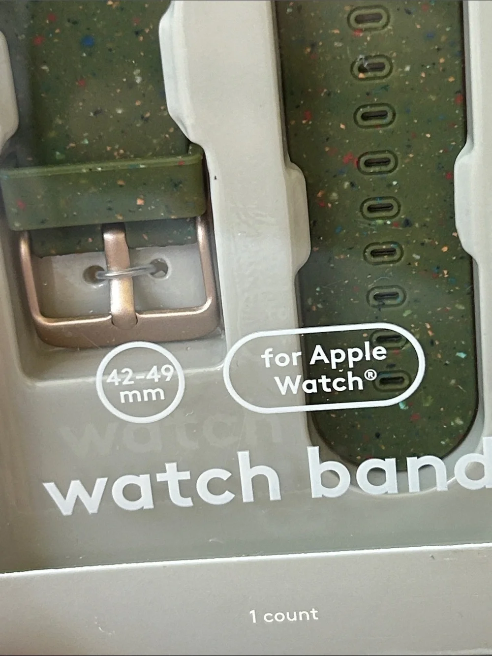 heyday Olive Green Speckled Silicone Apple Watch Band
